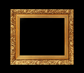 Vintage decorative antique frame, isolated on black background