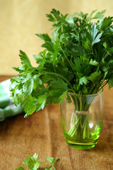 parsley in a glass, fresh greens