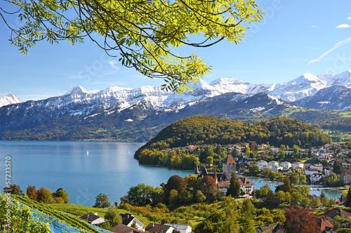 Lake Thun, Spiez, Switzerland бесплатно