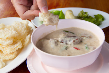 Rice cracker and crab stew