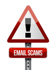 email scams road sign illustration design