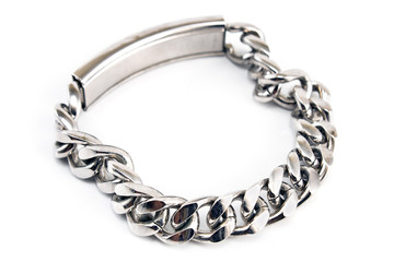 Silver bracelet isolated on white