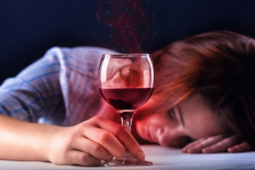 Woman in depression