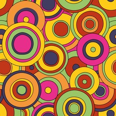 bright psychedelic circles seamless pattern