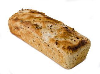 One loaf of bread isolated on white