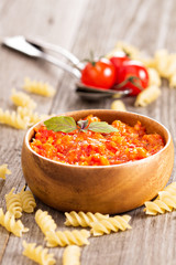Baked vegetables pasta sauce