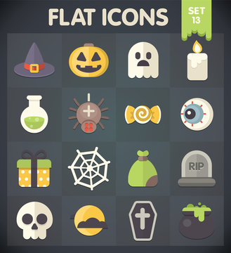 Halloween Universal Flat Icons for Web and Mobile Applications