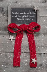 Frohe Weihnachten - Weihnachtskarte mit Rot und rustikal