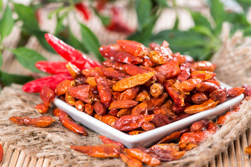 Portion of dried Chillies