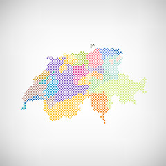 Schweiz Kantone Karte Punkte