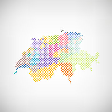 Schweiz Kantone Karte Punkte