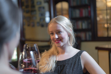 Beautiful woman enjoying a night out with friends