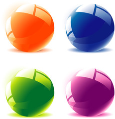 Glossy spheres. Vector.