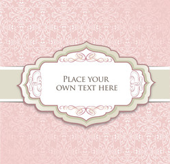 Vintage frame on seamless floral background.