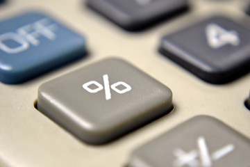 Calculator Close-Up on Percentage Symbol