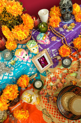 Mexican day of the dead altar (Dia de Muertos)