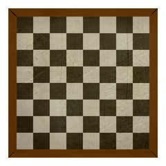 Old wooden grunge chess or draughts board