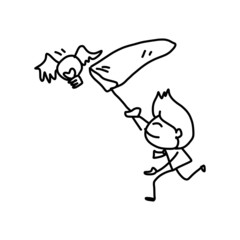 hand drawing cartoon character business person