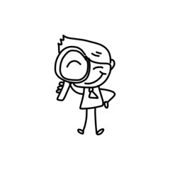 hand drawing cartoon character business person
