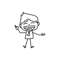 hand drawing cartoon character business person