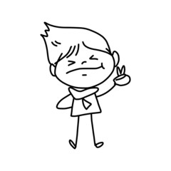 hand drawing cartoon character business person