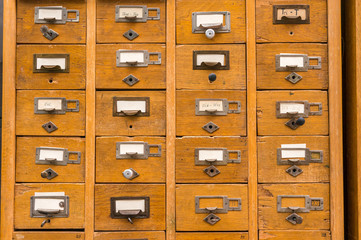 Old wooden card catalog