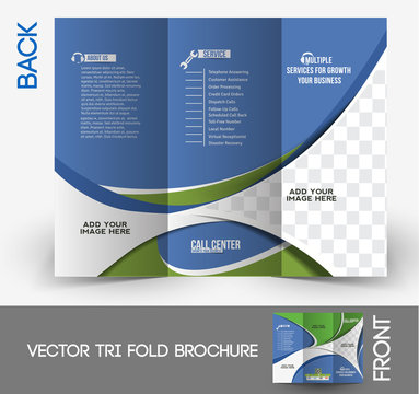 Tri-Fold Call Center Mock up & Brochure Design