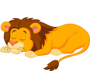 Fototapeta premium Lion cartoon sleeping