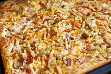 big  pizza with meat