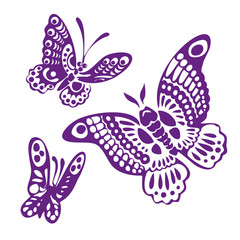 butterfly silhouettes vector llustration