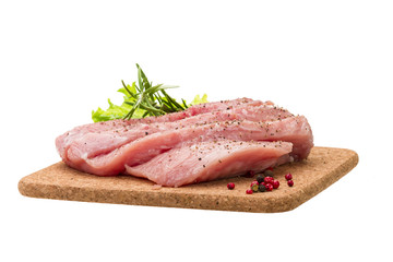 Raw pork steak