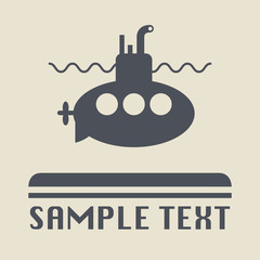 Submarine icon or sign, vector illustration