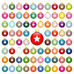 77 Christmas Balls Stars Uni Color Gold