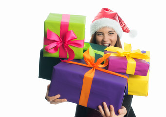 Weihnachtsmädchen mit Geschenken
