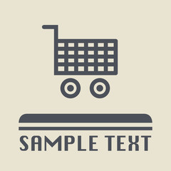 Shopping cart icon or sign, vector illustration