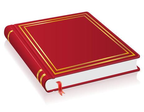 red book with bookmark vector illustration
