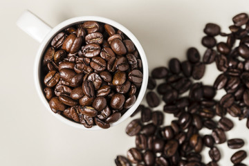Mug filled with beans