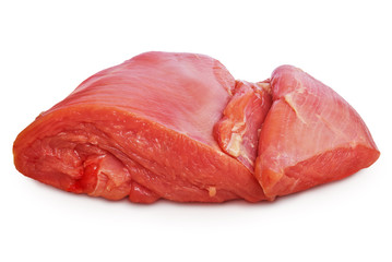 Fresh, raw meat, isolated on white background.