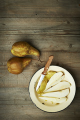 Pears in a plate