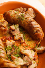 potato pancakes with sausage