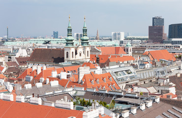 top view on the historical center of Bratislava, Slovakia