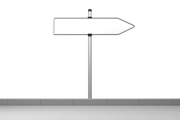 leeres Straßenschild zeigt nach rechts