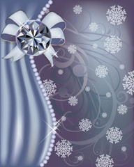 Winter diamond banner, vector illustration