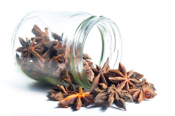 Star Anise come out from a jar