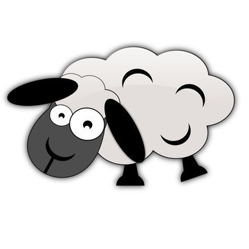 Vector cartoon sheep isolated on white background