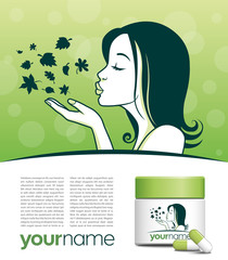 Logo produits naturels et écologiques, cosmétique, nutrition