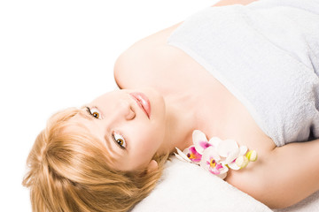 Obraz na płótnie Canvas spa procedure. studio. Spa woman