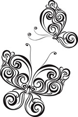Set of butterflies tattoo