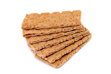 Stack of grain crisp bread.