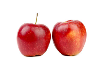 Two fresh red apples.